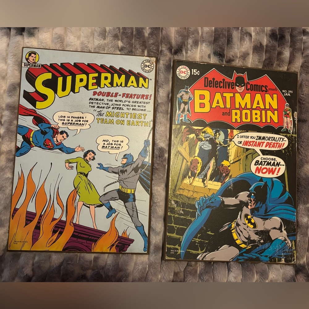 DC comics wooden wall hangings
